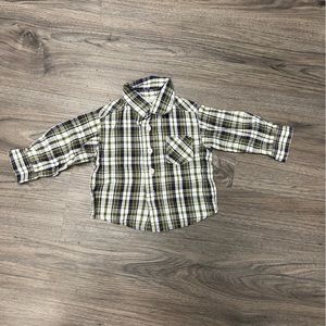 Arizona cotton plaid button down- 0-3months